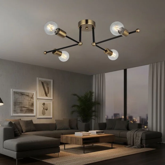 Rena Eskitme Siyah Plafonyer Dörtlü