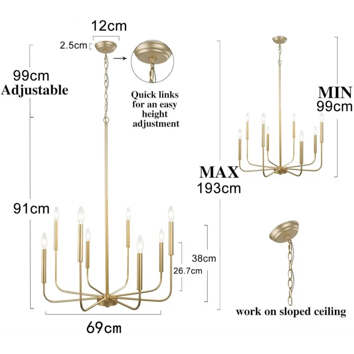 Wayli 8li Modern Eskitmeli Avize