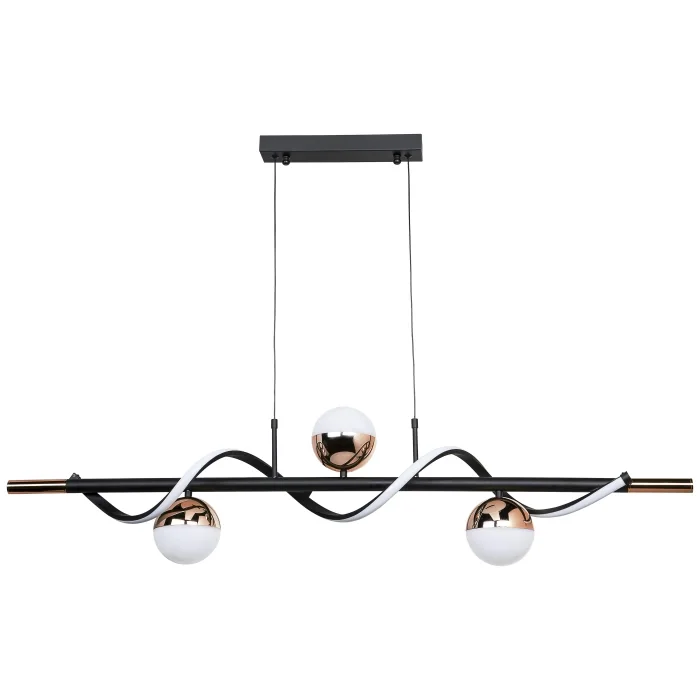 Rose Siyah Led Camlı Modern Avize