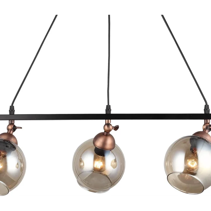 Serta 3lü Sıralı Siyah Bakır Avize