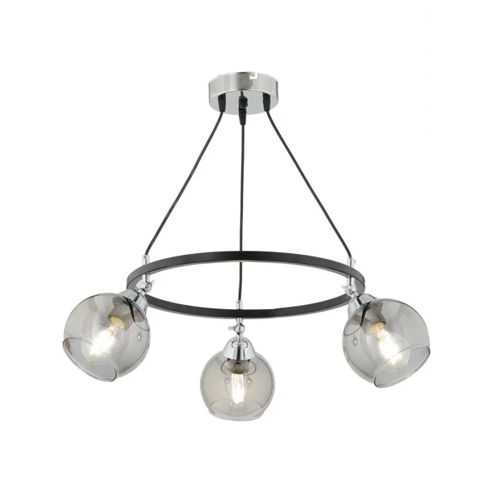 Flora 3lü Krom Modern Çemberli Avize