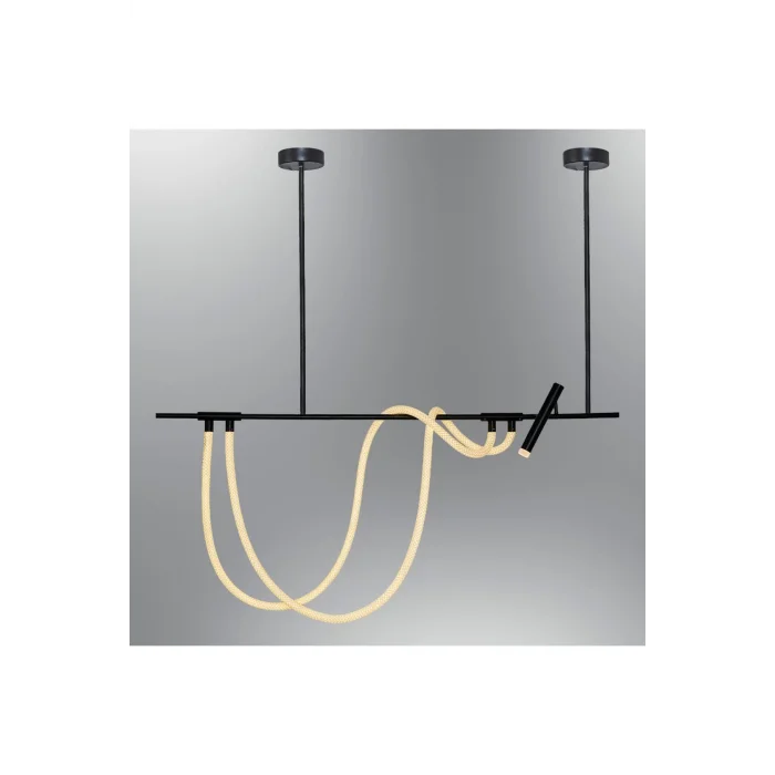 Sıralı Spotlu Hortum Avize Siyah