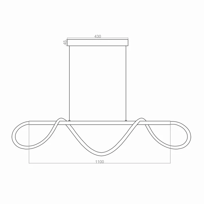 Siyah Renkli Ledli Yumuşak Boru Avize