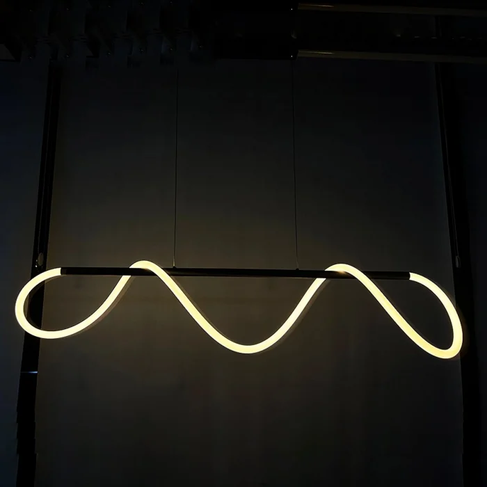 Siyah Renkli Ledli Yumuşak Boru Avize