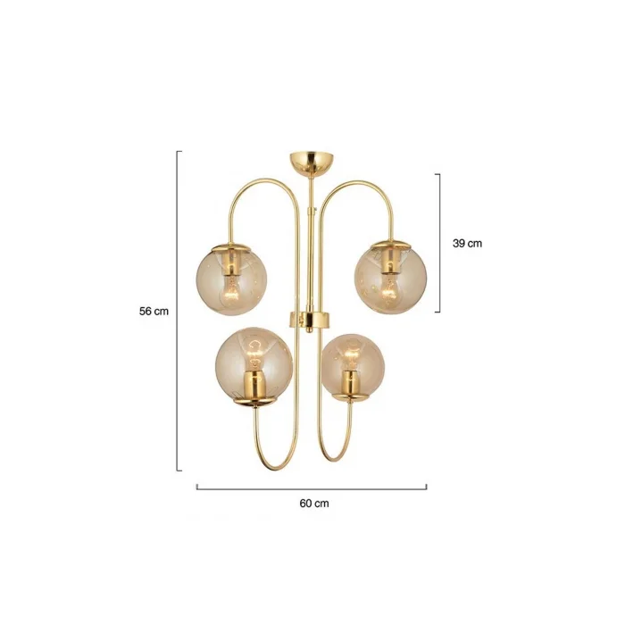 Sosa 4lü Gold Bal Camlı Avize