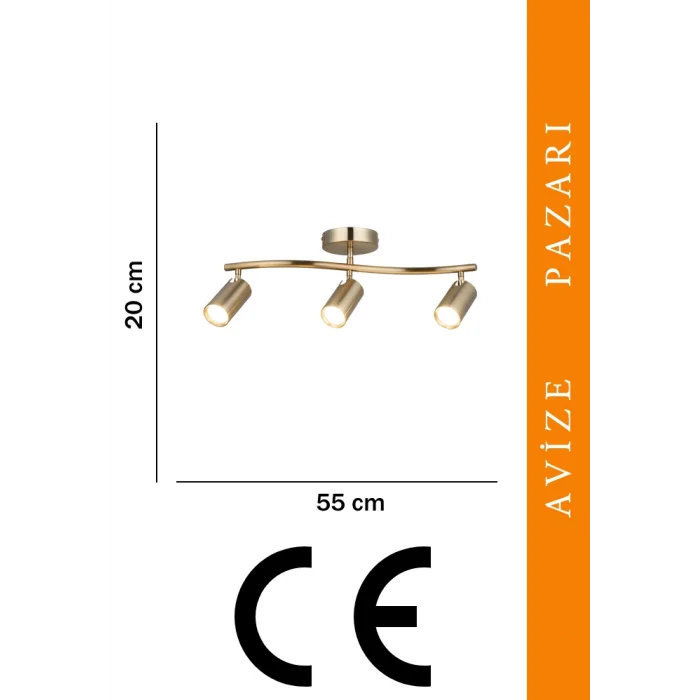 Spotte 3lü Antık Lak Plafonyer