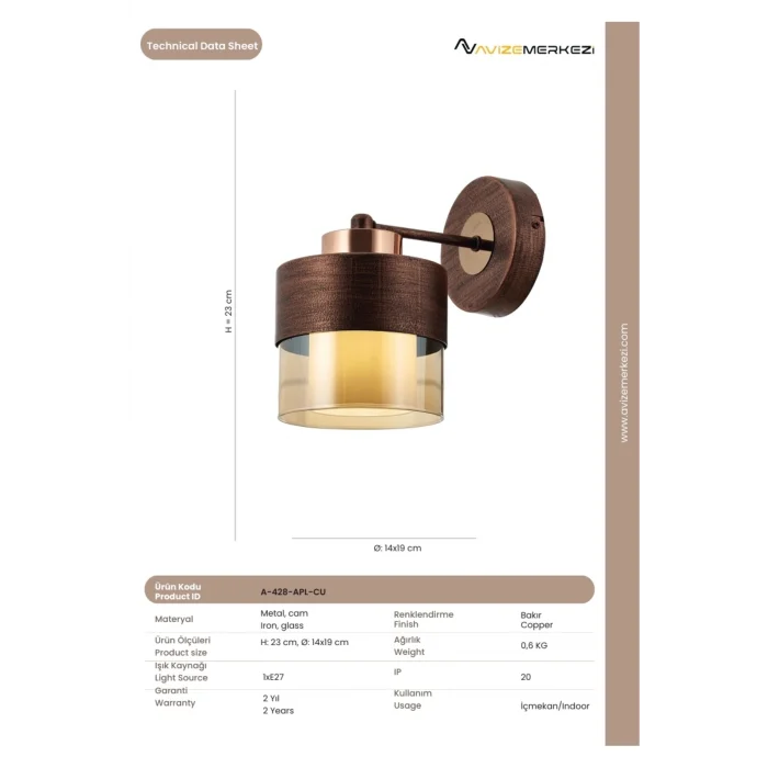 Aconn Bakır Renk Kaplamalı Aplik