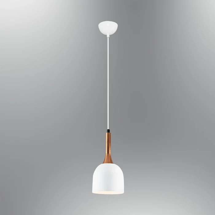 Modern Beyaz Tekli Metal Sarkıt Avize