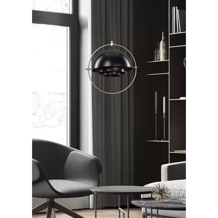 Tekli Siyah Modern Avize