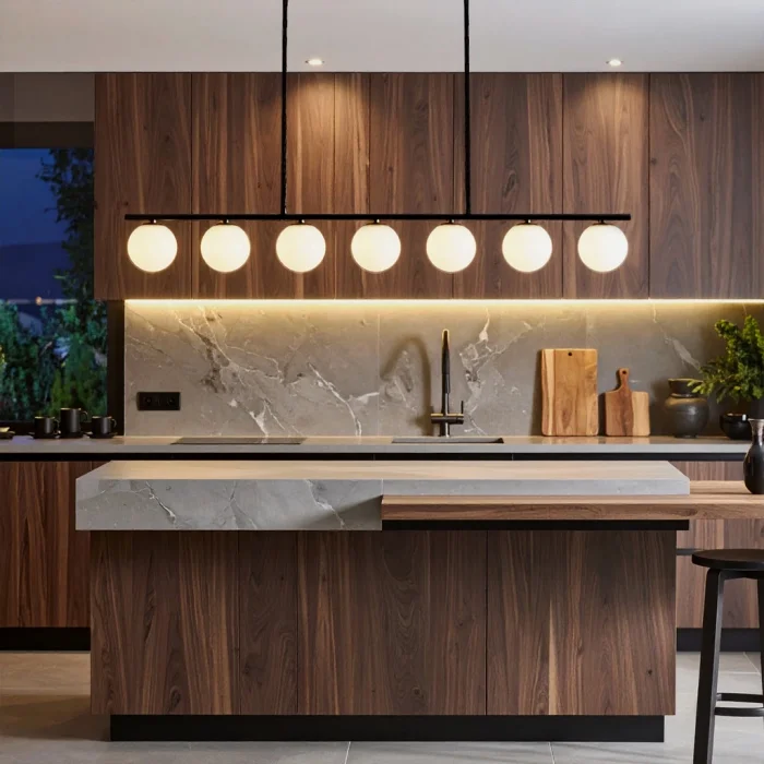 Telbix Modern Gold Camlı Sarkıt Avize