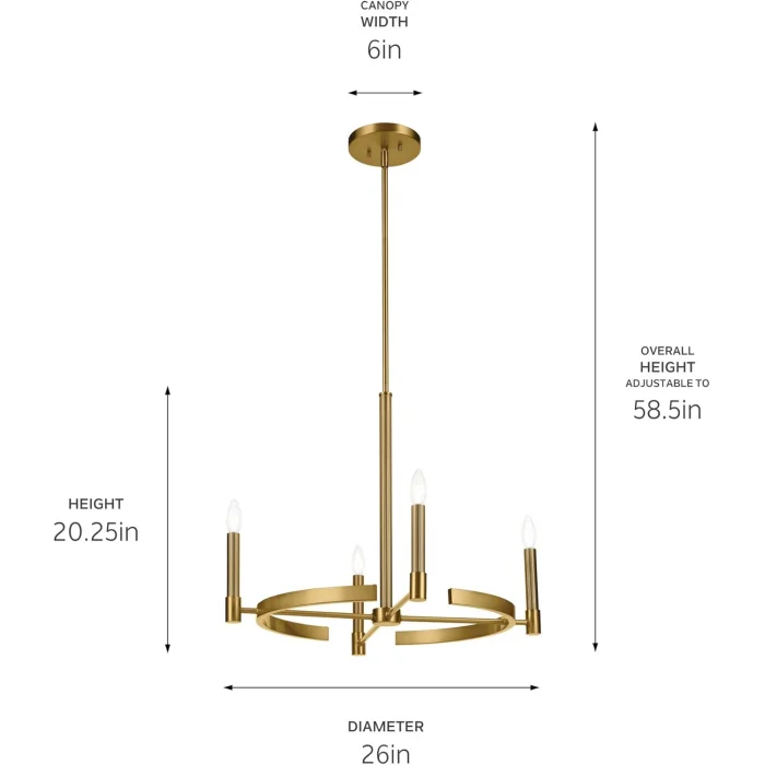 Tolaa Pirinç Eskitme 4lü Sarkıt Avize
