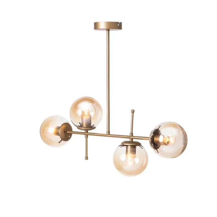 Dört Camlı Eskitme Sarkıt Avize