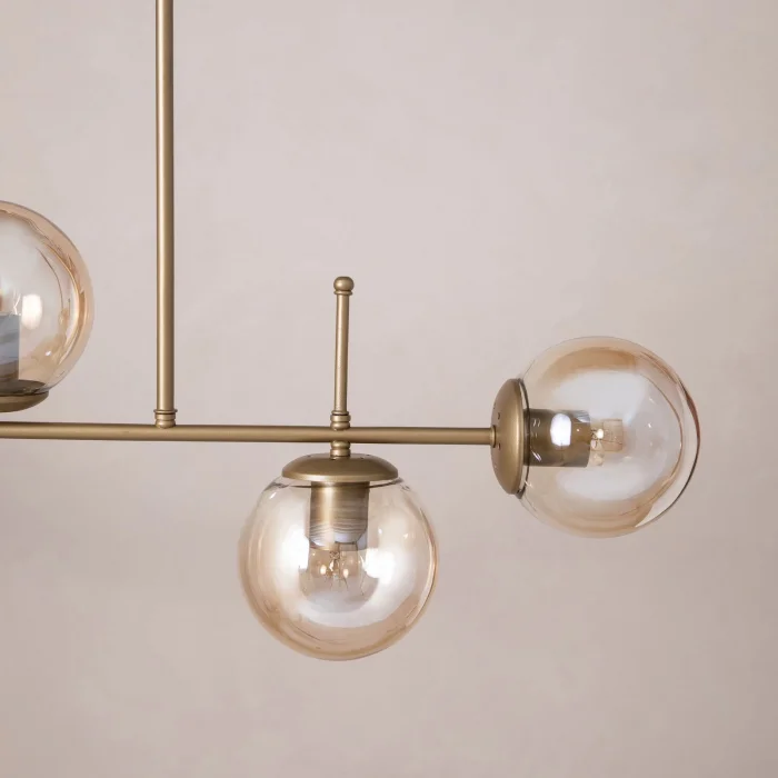 Dört Camlı Eskitme Sarkıt Avize