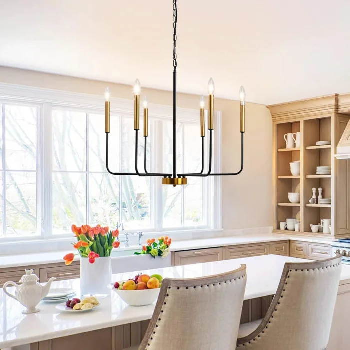 Wayli 6li Modern Mat Siyah Eskitme Avize