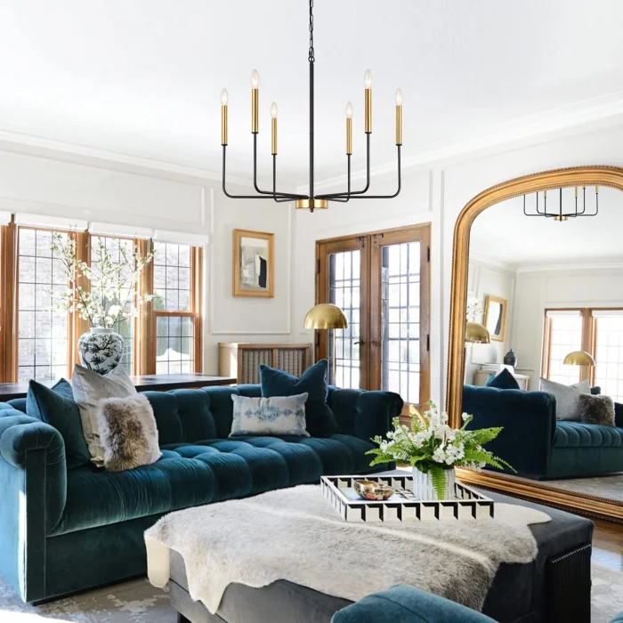 Wayli 6li Modern Mat Siyah Eskitme Avize