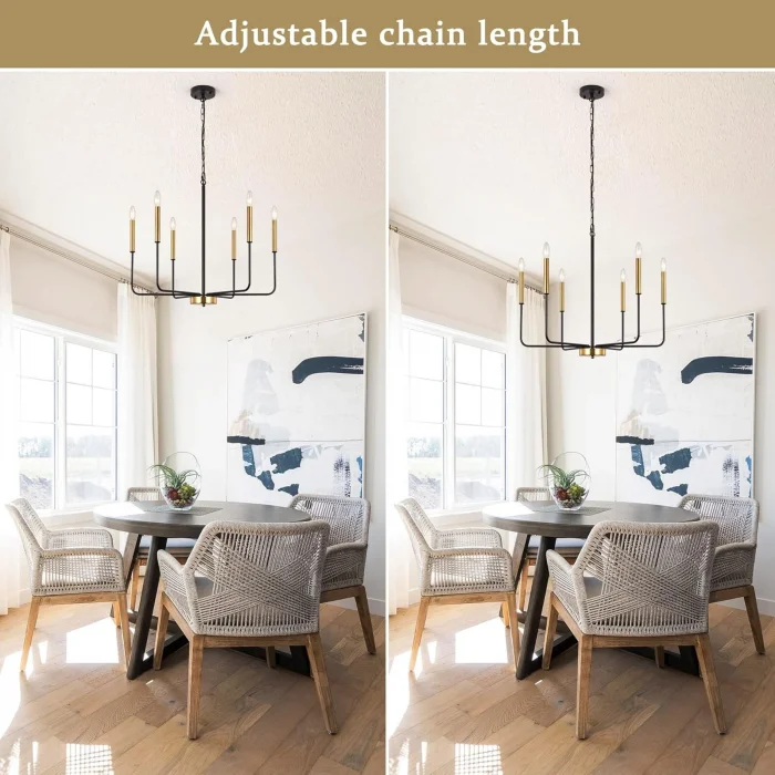 Wayli 6li Modern Mat Siyah Eskitme Avize