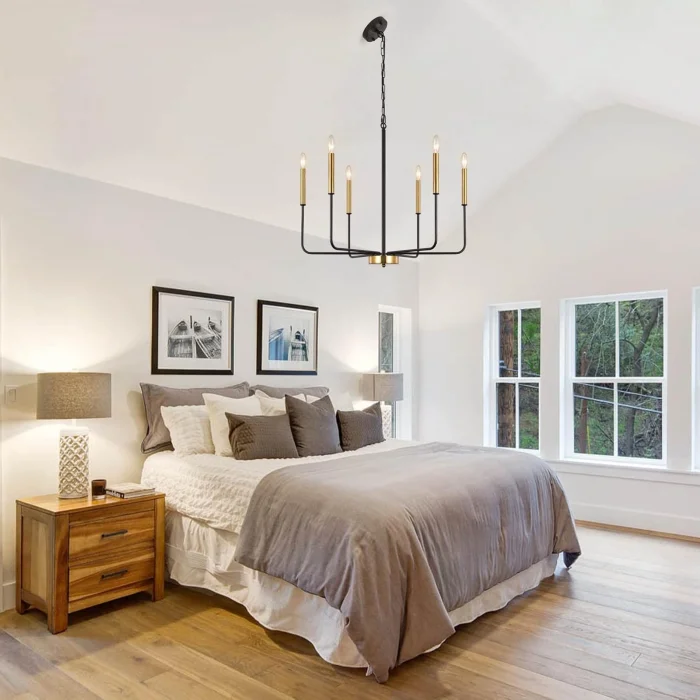 Wayli 6li Modern Mat Siyah Eskitme Avize