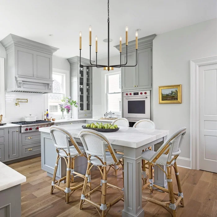 Wayli 6li Modern Mat Siyah Eskitme Avize