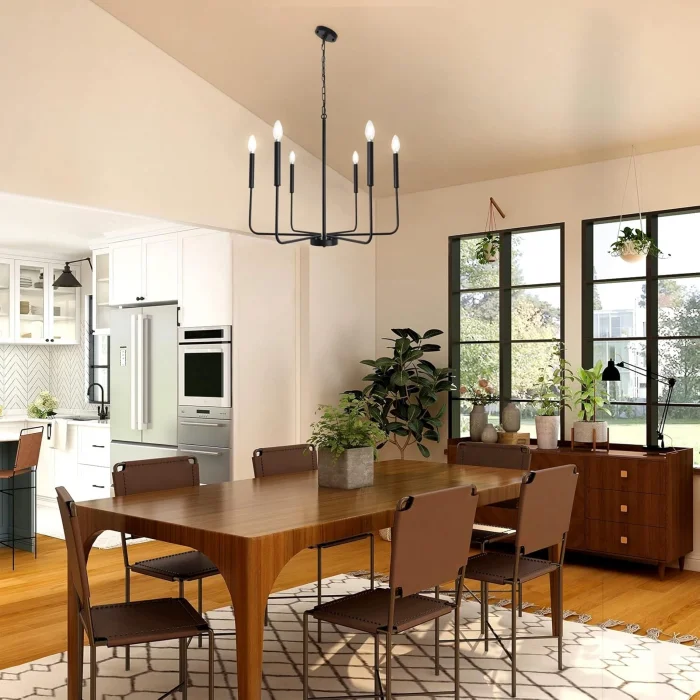 Wayli 6li Modern Siyah Avize