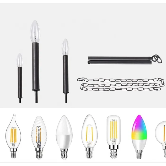 Wayli 6li Modern Siyah Avize