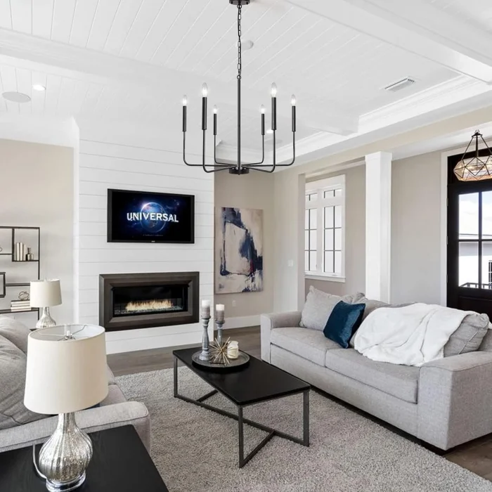 Wayli 6li Modern Siyah Avize