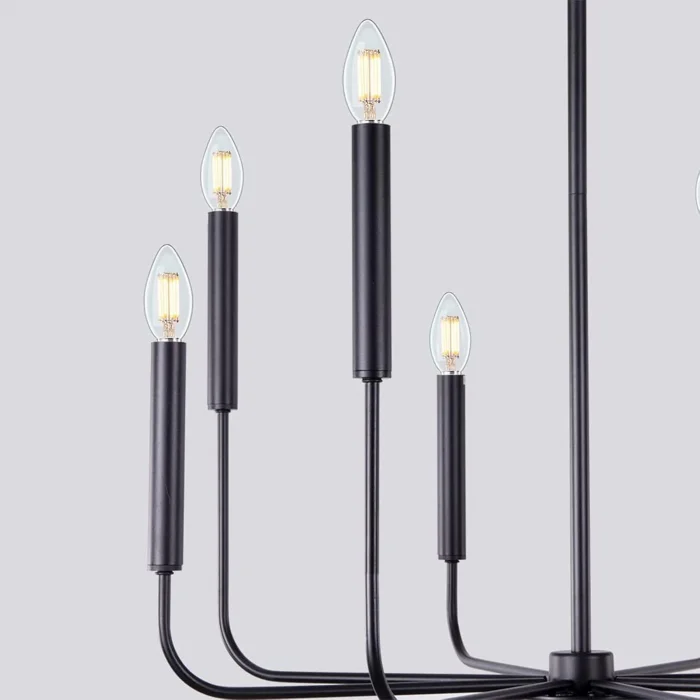 Wayli 8li Modern Siyah Avize