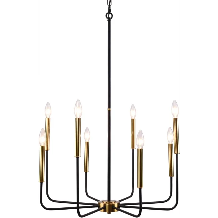 Wayli 8li Modern Mat Siyah Eskitme Avize