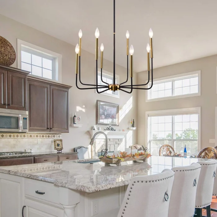 Wayli 8li Modern Mat Siyah Eskitme Avize