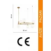 Claudia 6lı Gold Çemberli Sarkıt Avize