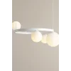 Hera Beyaz 4lü Çemberli Camlı Sarkıt Avize