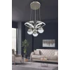 Hemera Modern Kumandalı Led Sarkıt Avize 3 Renk 4 Bölmeli Krom Kaplamalı Toplu Kelebek Taşlı