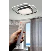 İkili Kare Led Plafonyer Avize Üç Renkli Siyah Renkli Kumandalı