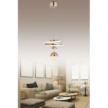 Kasırga 3 Renk Gold ( Sarı Beyaz ve Gün Işığı ) Luxury Led Avize Kristal Taşlı Concept