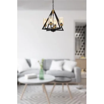 Prizma 4lü Klasik Avize Siyah