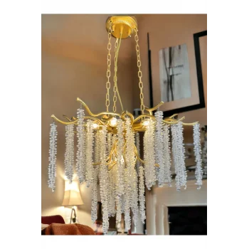 Luxury Gold - Altın Kaplama Serip Avize - Salon / Oturma Odası - Yatak Odası - Hotel ve Showroom