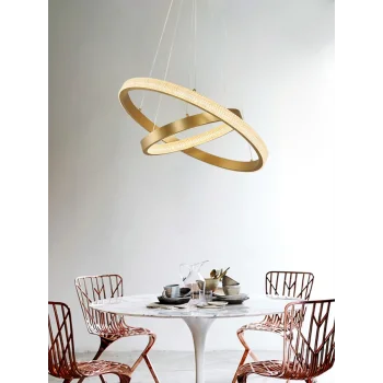 İkili Sarkıt Avize Eskitme Salon Ledli Avize