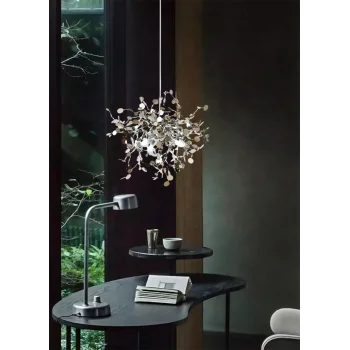 Modern Tekli Pullu Gümüş Renkli Sarkıt Avize