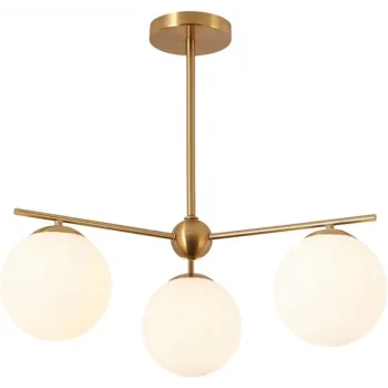 Fly 3lü Glop Beyaz Camlı Sarkıt Avize