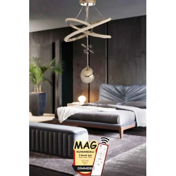 Clasy Model Gold Kumandalı 3 Renk Modern Ledli Sarkıt Avize