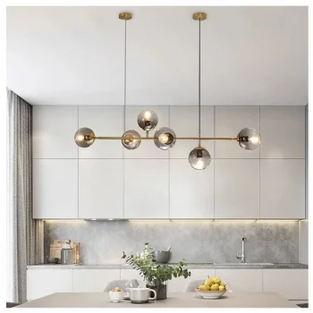 Colye Modern Altın Metal Camlı Sarkıt Avize