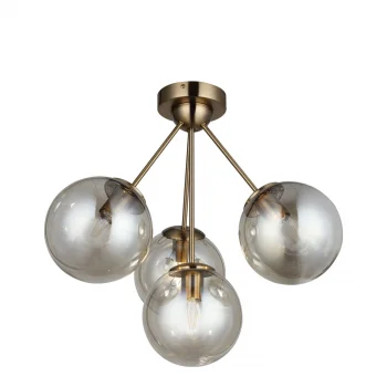 Dört Siyah Camlı Eskitme Sarkıt Avize