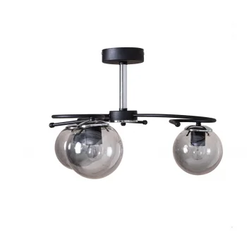 Üç Siyah Camlı Füme Renkli Sarkıt Avize