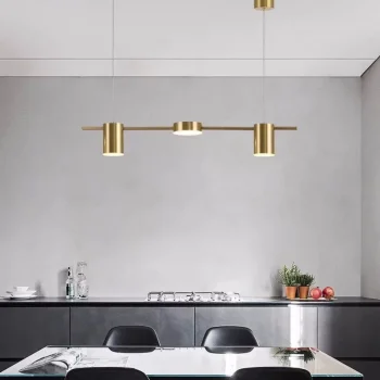 Eos Üçlü Altın Ledli Sıralı Avize