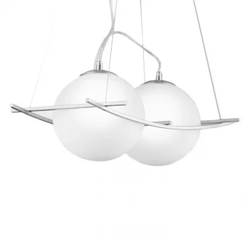 Güney 20lik Glop Cam İkili Sıralı Krom Renkli Camlı Sarkıt Avize