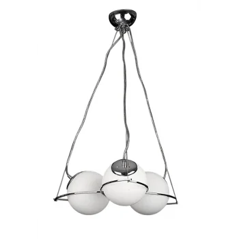 Güney 20lik Glop Cam Üçlü Krom Renkli Camlı Sarkıt Avize