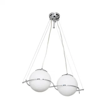 Güney 20lik Glop Cam İkili Krom Renkli Camlı Sarkıt Avize