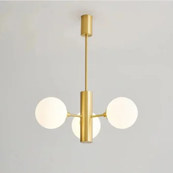 Roniu Modern Gold 3’lü Glop Camlı Sarkıt Avize