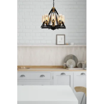 Prizma 8li Klasik Avize Siyah