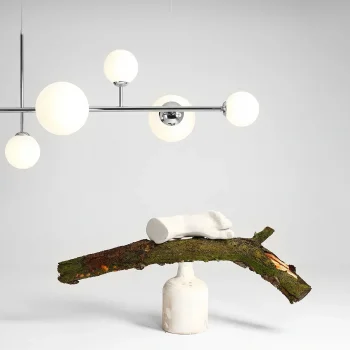 Iso Krom Opal Camlı Ledli Sarkıt Avize