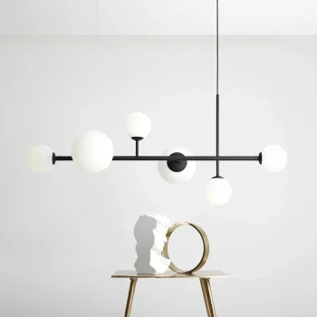 Iso Siyah Opal Camlı Ledli Sarkıt Avize